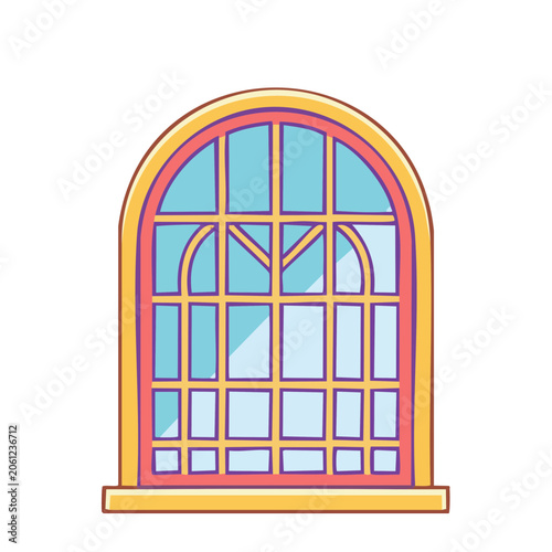 Stained glass window vector illustration