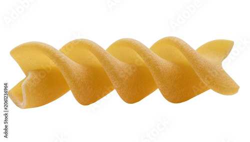 Fusilli pasta spiral shape close-up