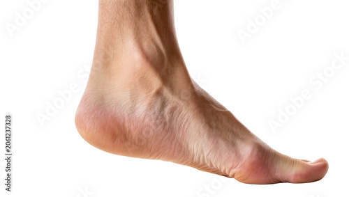 Quadro em tela Human foot and ankle with visible veins and hair