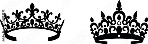 Konstfotografi two decorative black crowns silhouettes for royal design