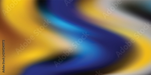 Abstract Blue and Gold Fluid Wave Background with Vibrant Gradient Flow. Modern terendy desigran in vector illusttion