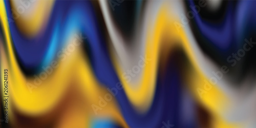 Abstract Blue and Gold Fluid Wave Background with Vibrant Gradient Flow. Futuristic technology concept