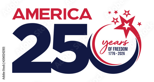 Canvas Print USA 250 years Anniversary celebration  
logo, banner, poster vector to celebrate 
Independence Day of America on 4th of July