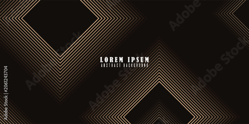 3D brown lines techno abstract background overlap layer on dark space with rhombus effect decoration. Modern graphic design element stripes style concept for web, poster, flyer, card or brochure cover