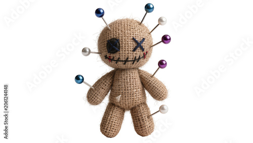 Tableau sur toile Burlap voodoo doll with pins