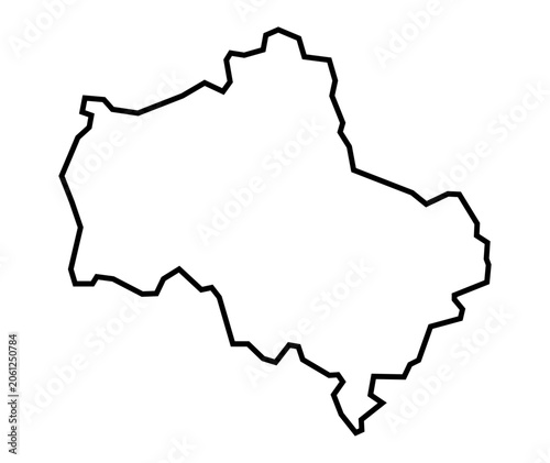 Photography Moscow Oblast Professional Minimalist Black Outline Vector Map