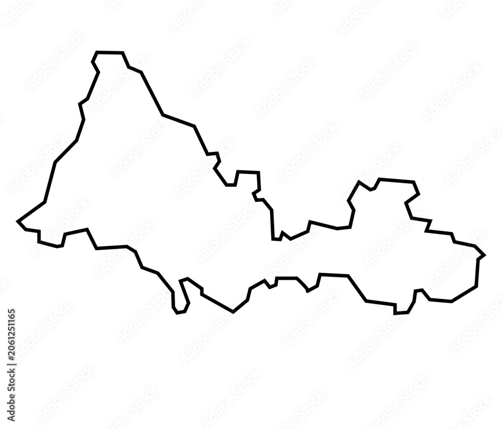 Fototapeta premium Orenburg Oblast Professional Minimalist Black Outline Vector Map