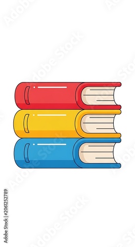 Colorful stacked paper rolls illustration set.