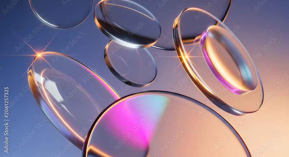 Naklejka premium Iridescent bubbles, floating soap spheres, colorful transparent orbs, shiny floating balls isolated on White Background