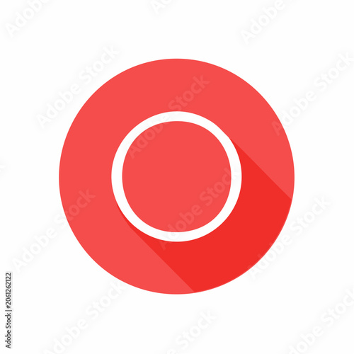 Red Circle with White Outline and Shadow