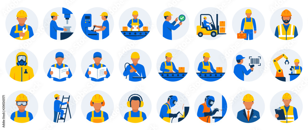 Obraz premium Construction Worker in Safety Gear performing Tasks.