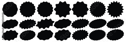 Fényképezés Set of red star or sun shaped sale stickers