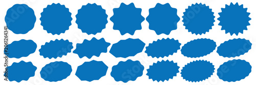Obraz na plátne Set of red star or sun shaped sale stickers