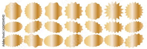 Foto Set of red star or sun shaped sale stickers