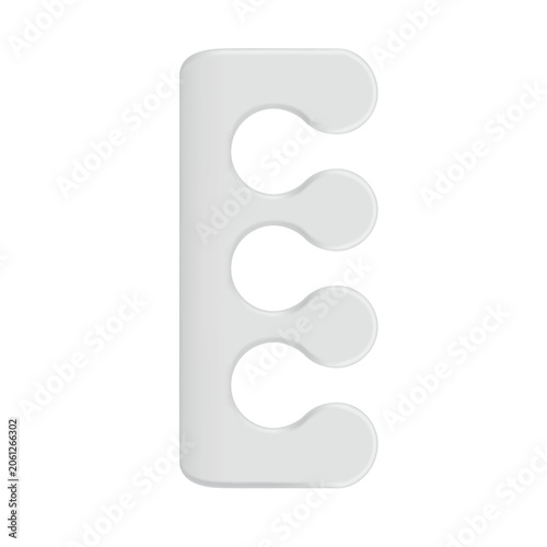 Silicone toe separator for foot care used to align toes during a pedicure at home or in a salon setting