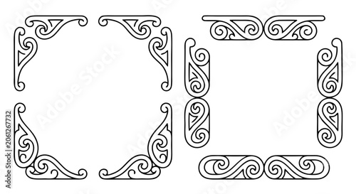 maori ta moko inspired curved spiral border