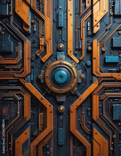 Futuristic circuit board technology design.