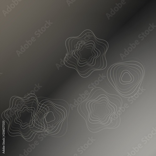 Abstract organic shapes with contour lines on gradient background
