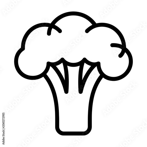 Fresh broccoli vegetable food vector icon for healthy eating and nutrition diet concepts