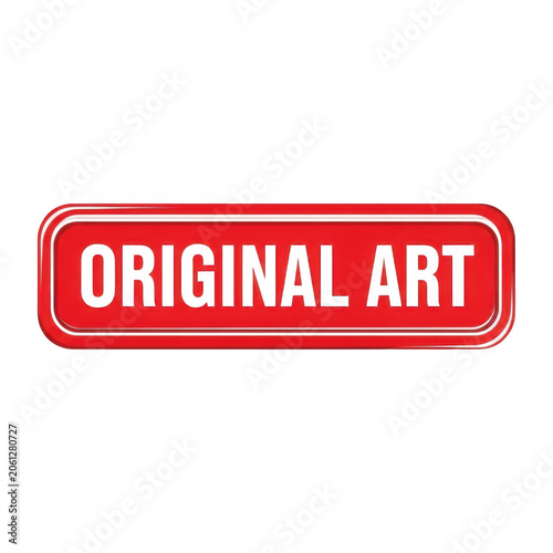 Vintage red stamp with original art text
