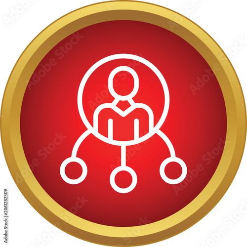 Obraz na plátně Person icon representing a leader connecting with multiple subordinate profiles