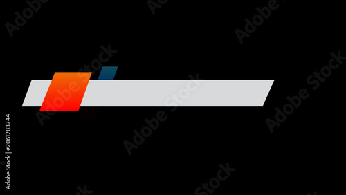 Futuristic lower third banner on black background. Modern lower third animation for Broadcast, Games, TV news, Headline, and News channels. Dynamic design lower third animation.