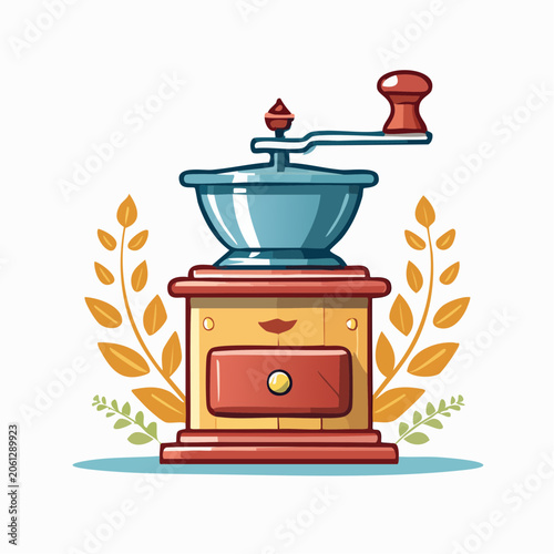 Vintage Coffee Grinder Illustration