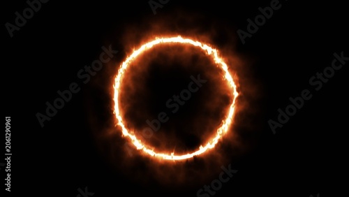 Canvastavla A fire flame expanding circle animation available in 4K resolution