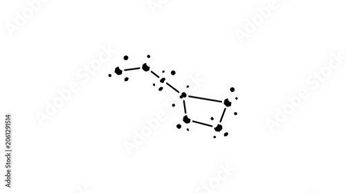Slika na platnu A minimalist hand drawn illustration of the Ursa Major constellation on a white background