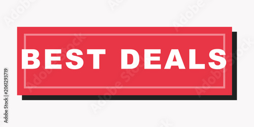 Fényképezés Best deals banner, prominent white text on red background with subtle border