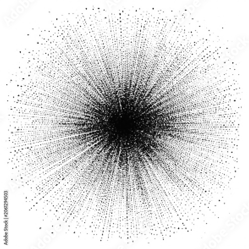Radial Dotted Flare Effect with Vintage Bitmap Texture and Starburst Shape