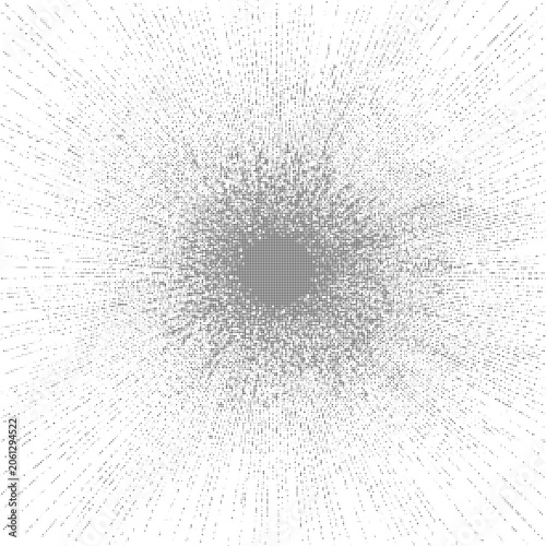 Comic Book Starburst with Halftone Dotted Rays and Retro Graphic Texture