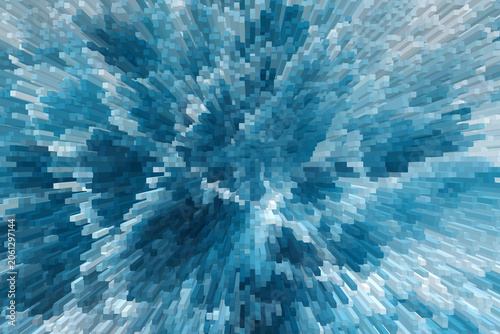 Fotografi Abstract blue background with 3d block extrude effect and geometric pattern