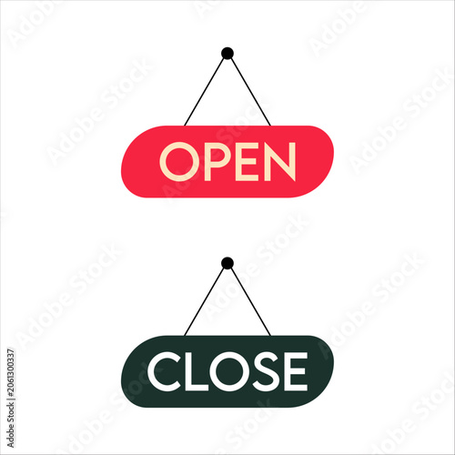 OPEN SIGN  open shop CLOSL Now Label Sign Vector Illustration with No Background