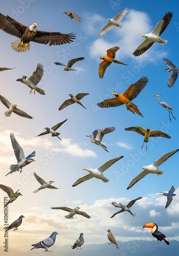 Azure Ascendance: A Symphony of Feathered Souls