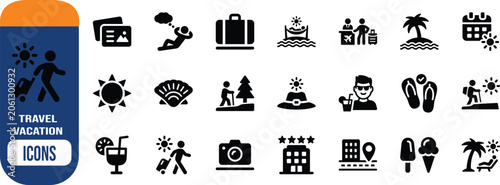 Canvastavla Travel and vacation summer icons