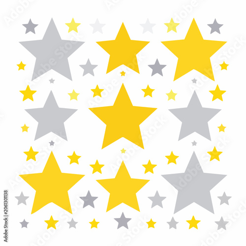 Yellow and Gray Stars Pattern
