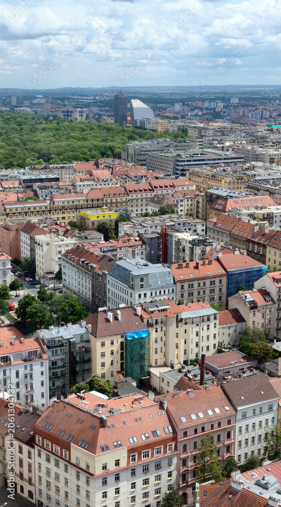 Obraz premium panorama of Prague seen from the top of the TV tower in sunny spring day