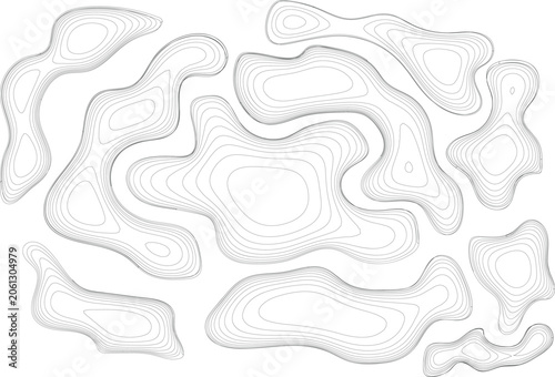 фотографія Abstract topographic map lines illustration black and white vector design
