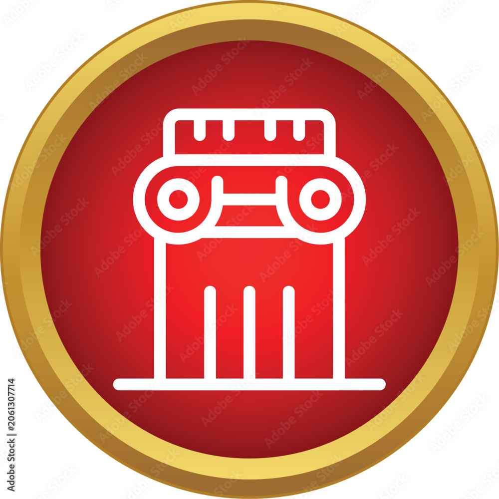 Naklejka premium Column icon symbolizing ancient history, law, culture, and structural support