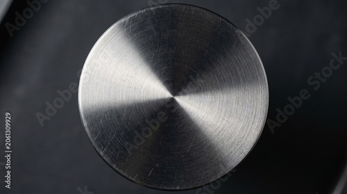 Anisotropic Brushed Titanium Radial Gradient Abstract Tech Background with Metallic Reflections
