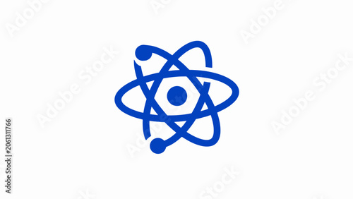 Blue minimalist atom orbit logo design