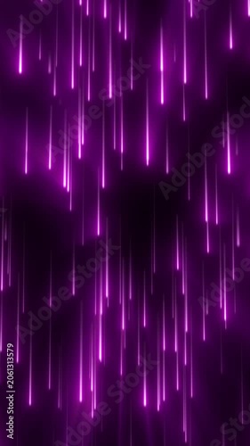 Vertical magenta neon light streaks falling through a dark abstract background, creating futuristic motion and glowing speed.