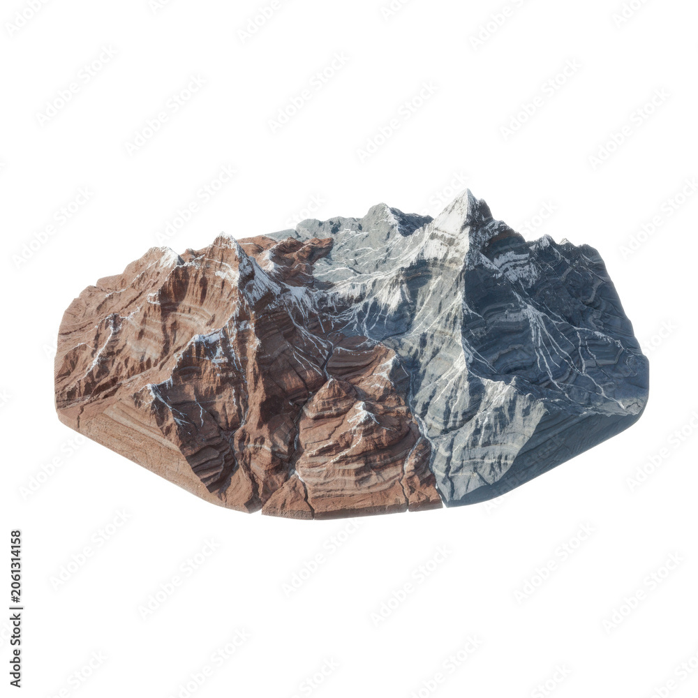 Fototapeta premium 3d Render of a Rocky Mountain Range Peak