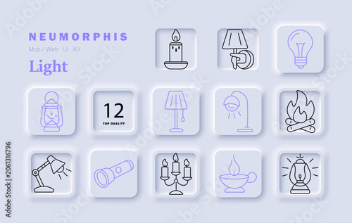 Fotografie Light set icon