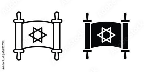 Schilderij op canvas Scroll Torah icon. Graphic elements vector design.