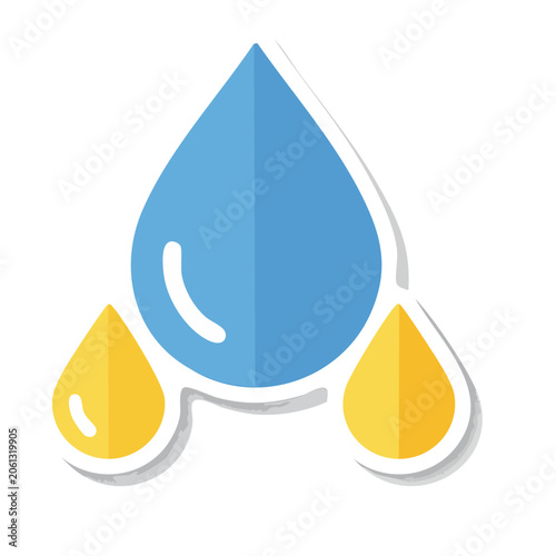 Flat design water and oil drops icon