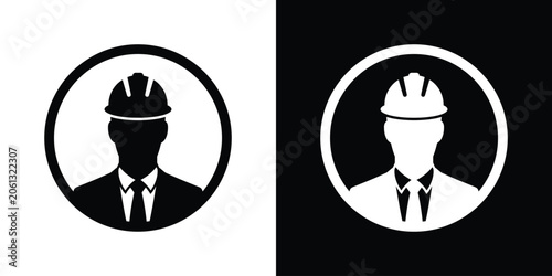 Photos Contractor engineer avatar profile icon vector set