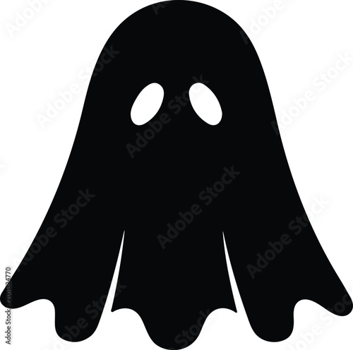 Billede på lærred Silhouette vector ghost icon for spooky halloween seasonal party design
