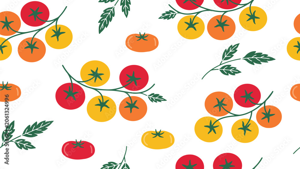 Obraz premium Colorful pumpkin and leaf pattern on light gray background